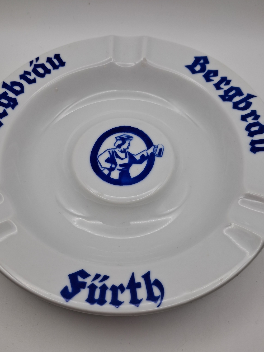 ​Vintage Eschenbach Bergbräu Fürth Brewery Porcelain Ashtray German Tobaccoriana
